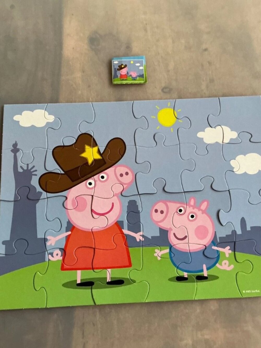 Peppa Pig Cowgirl Peppa & George 24 Large Piece Jigsaw Puzzle Complete No Box
